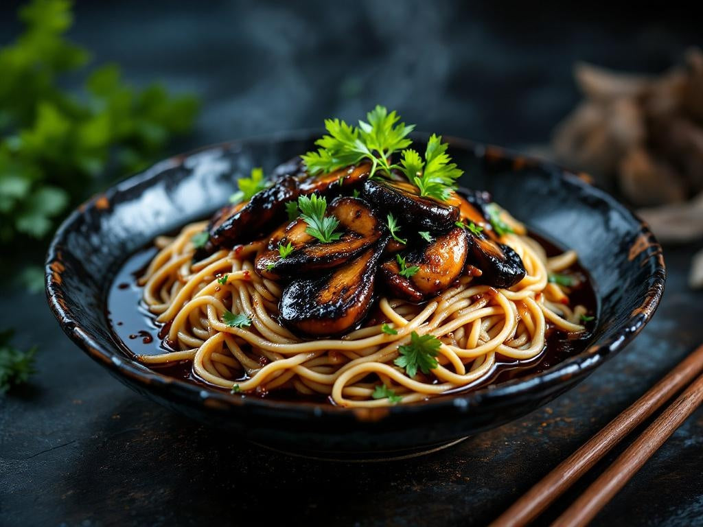 Black Vinegar Hericium Noodle Bowl
