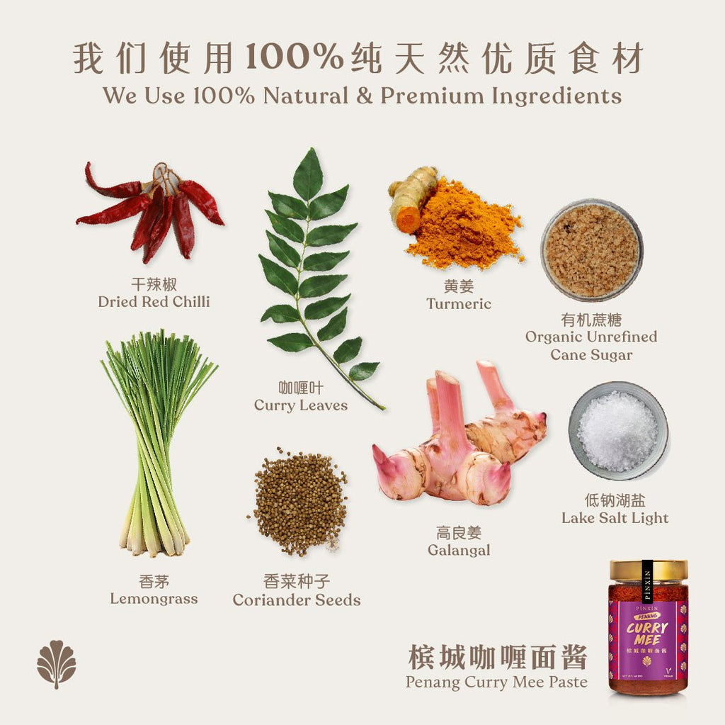 Penang Curry Mee Paste (380g / 5 servings） - Pinxin Vegan Cuisine